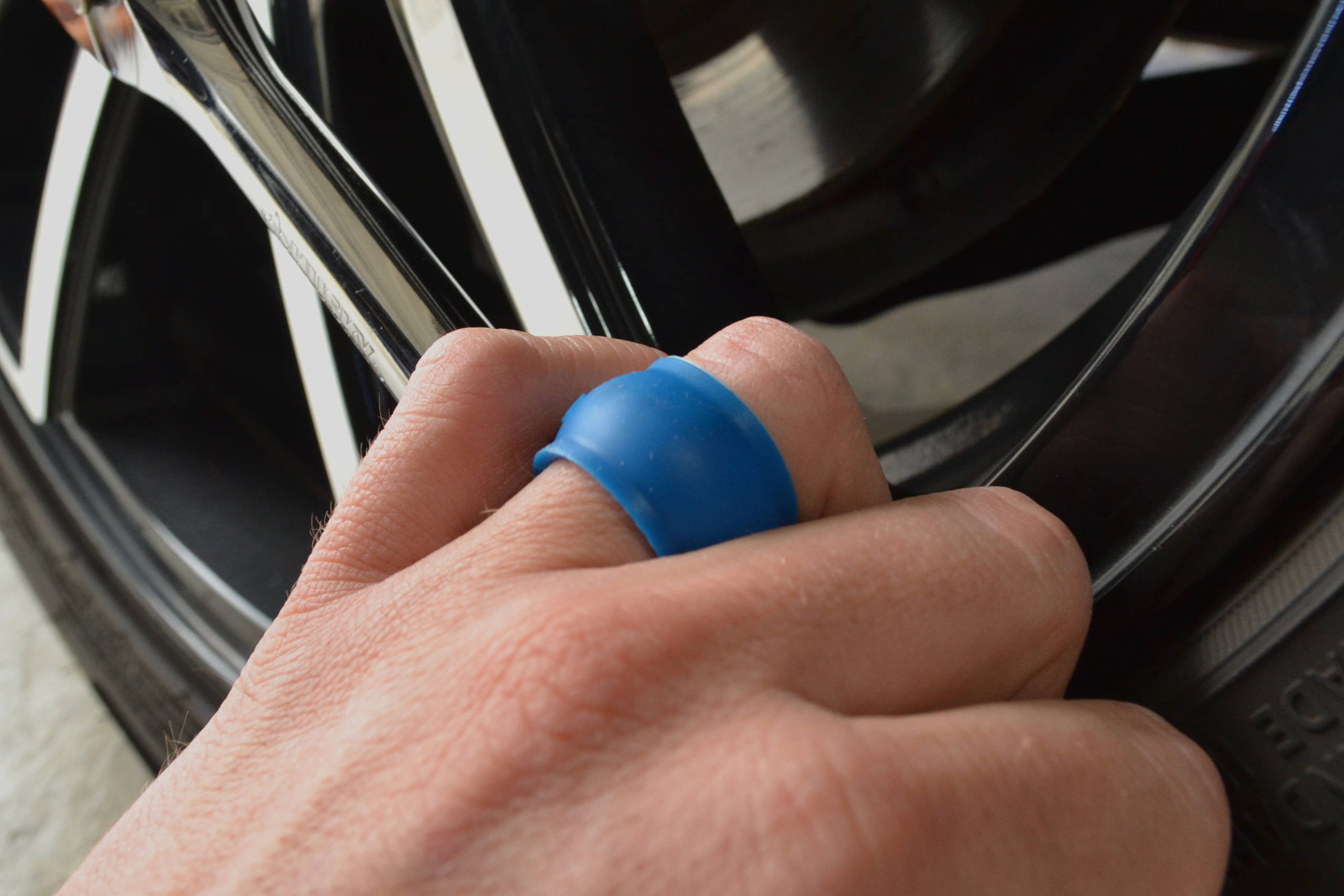 Azure Rugged Edition Ring Wrapper silicone ring cover shown worn over a ring